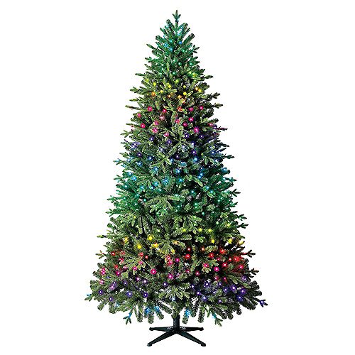 7.5 ft. Twinkly Swiss Mountain Black Spruce Quick-Set Pre-Lit Tree with 435 App-Controlled LED Lights