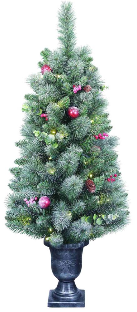 Home Accents Holiday 4 Ft. 50-Light LED Pre-Lit Decorated Potted ...