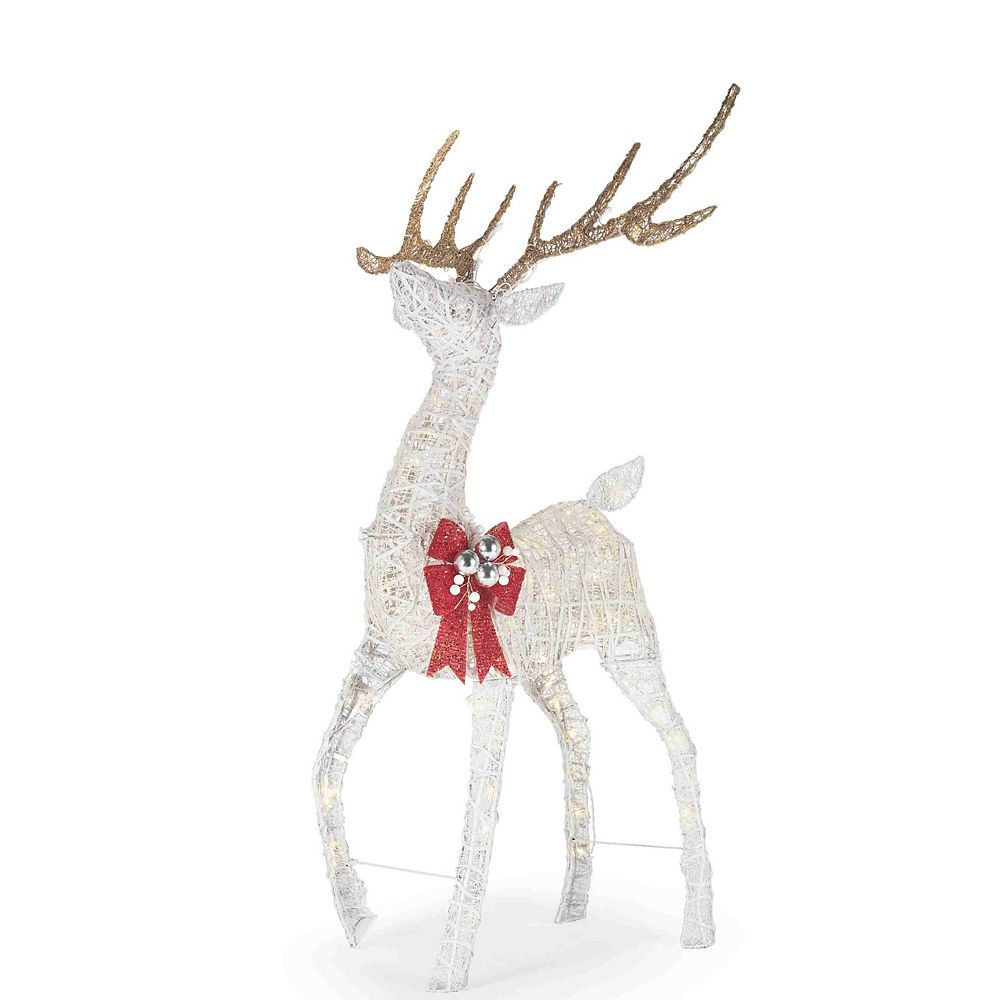 Home Accents Holiday 56inch 120Light Warm White LED White PVC Deer
