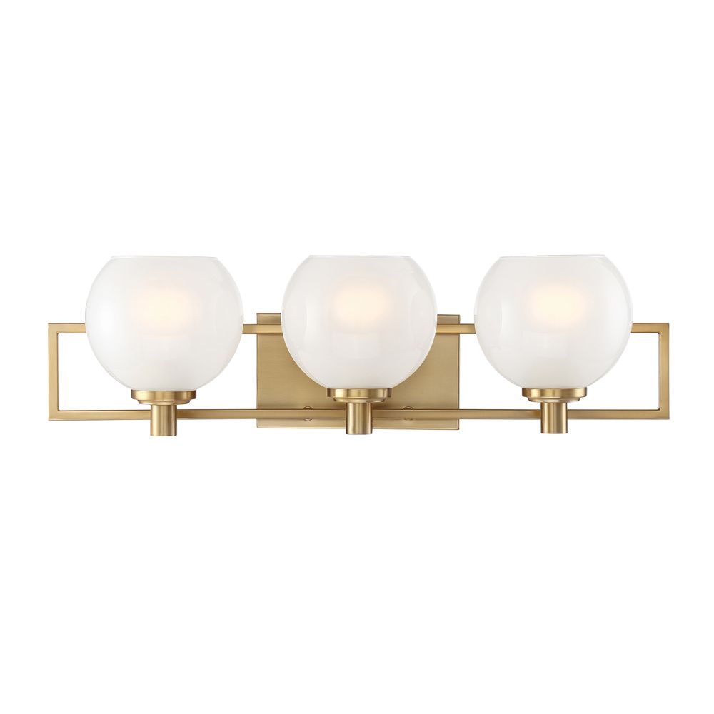 Designers Fountain Cowen 3Light Brushed Gold Interior Bath Bar Light