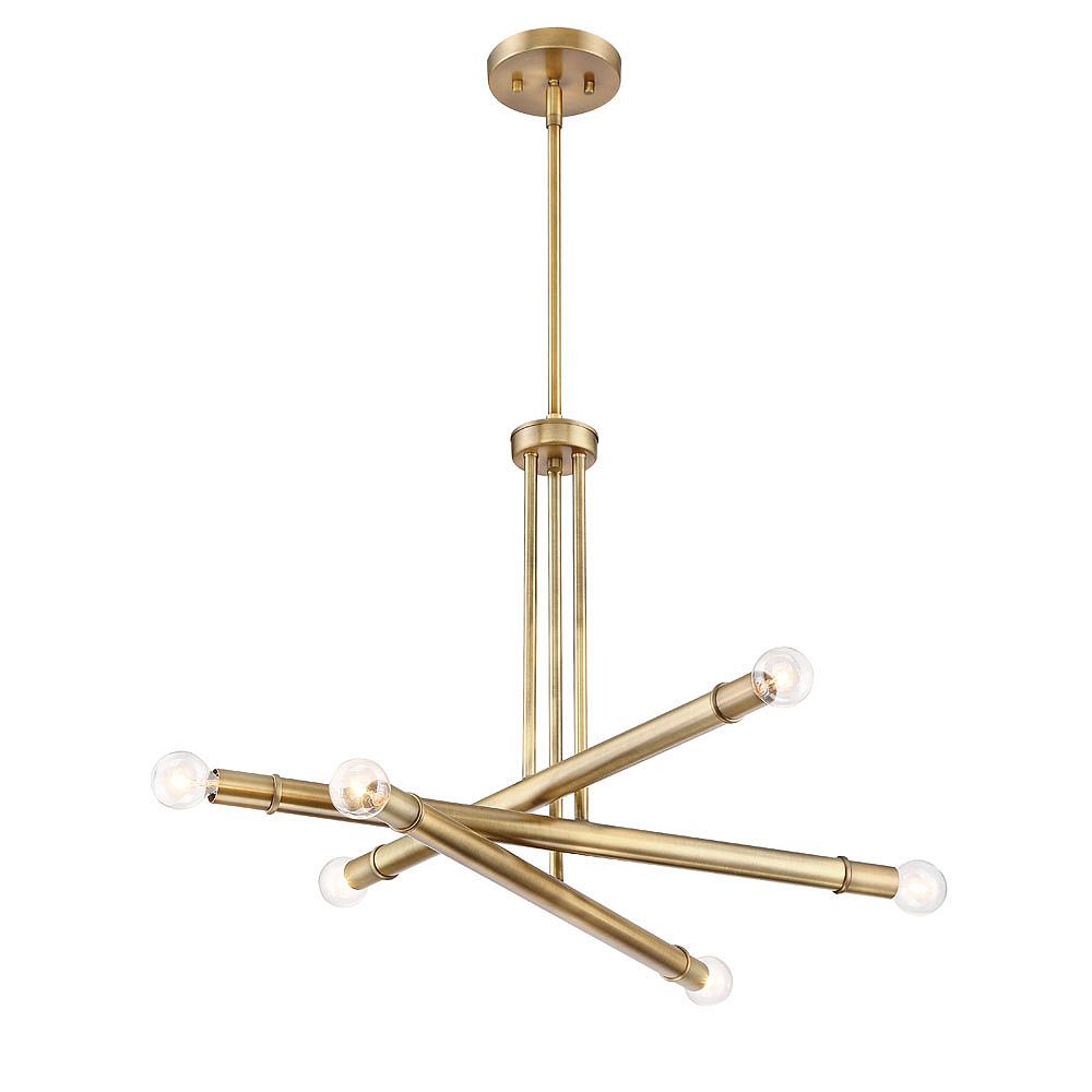 Designers Fountain Emmett 6Light 60W Old Satin Brass LED Chandelier