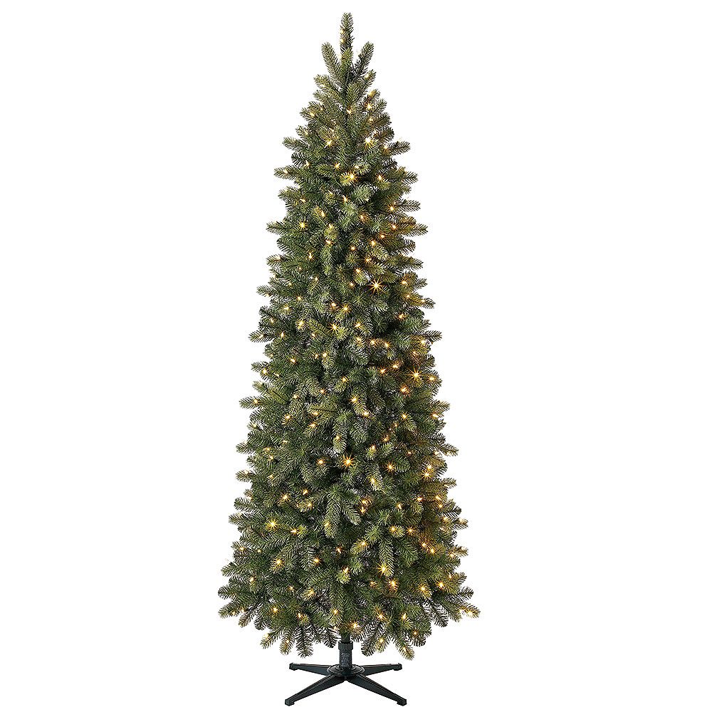 Home Accents Holiday Overland 7.5 ft. 350-Light Pre-Lit Slim Pine Quick ...