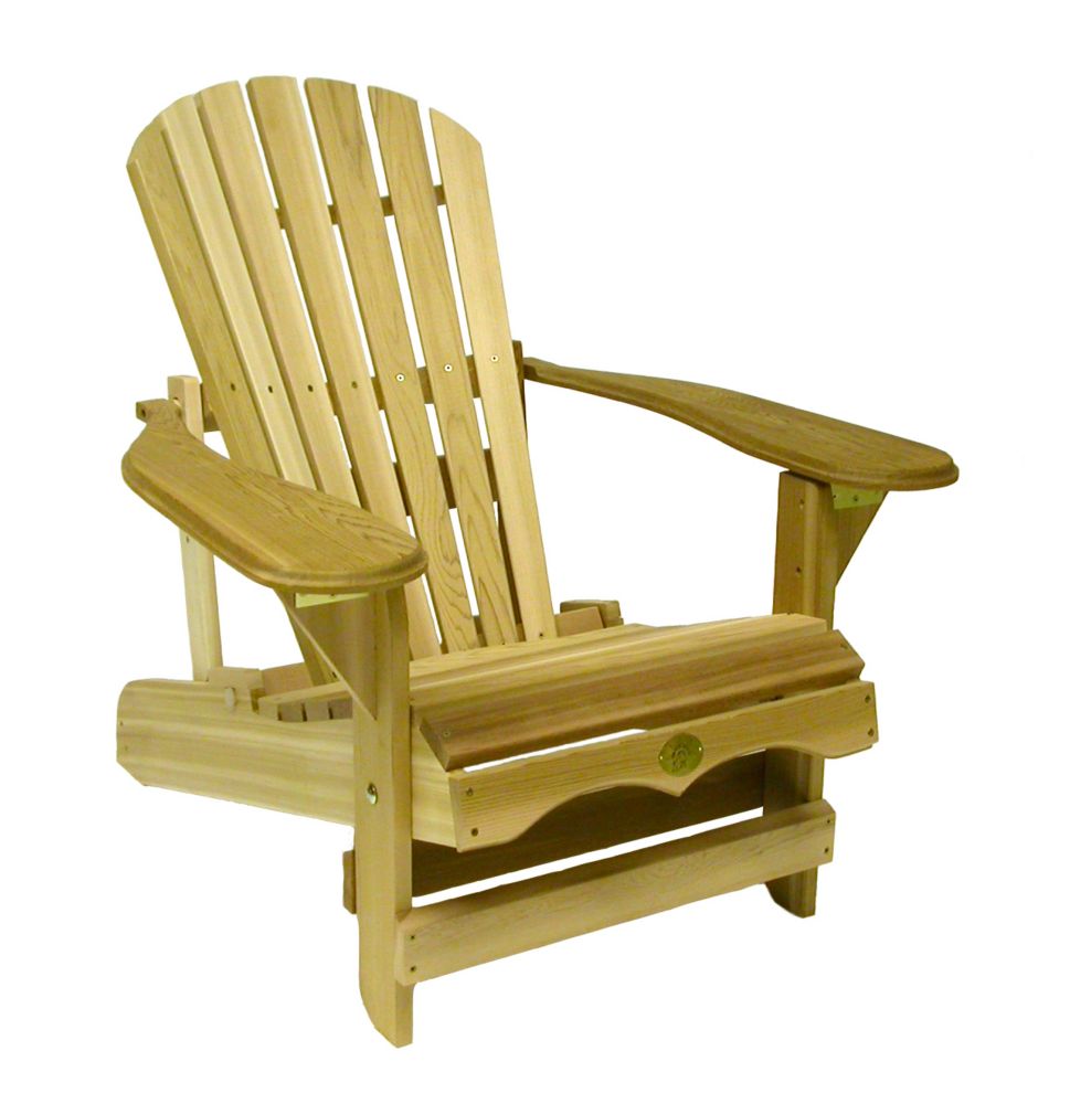The Bear Chair Red Cedar Reclining Adirondack Chair The Home Depot Canada