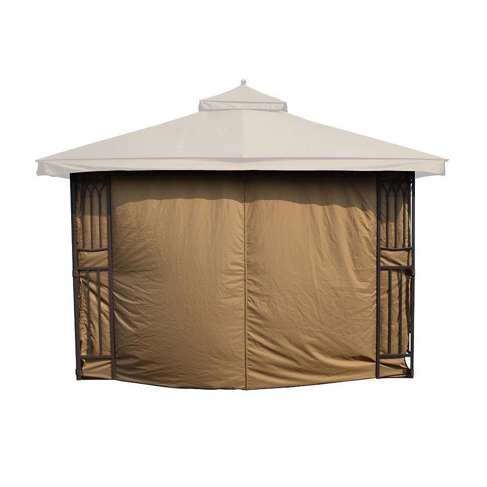 Apex Garden Universal Privacy Side Panels Curtain Set For 10 X 10 Gazebo Tan The Home Depot Canada