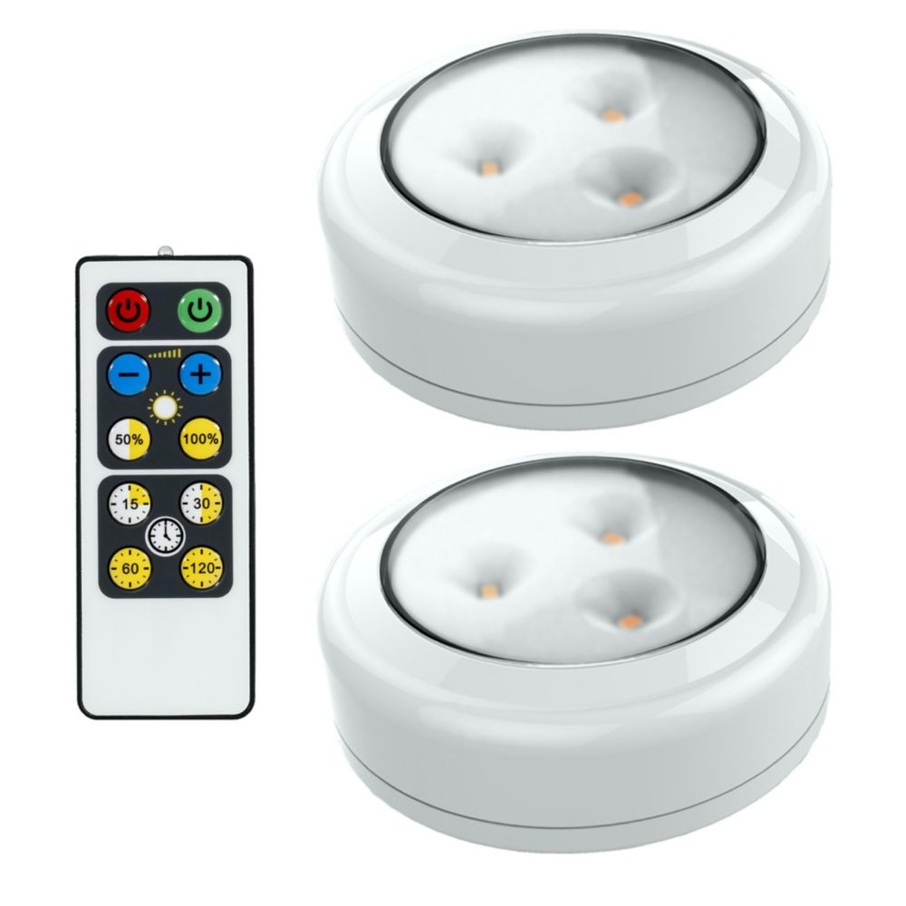 Brilliant Evolution Wireless LED Puck Light 2 Pack With Remote The   P 1001541052 