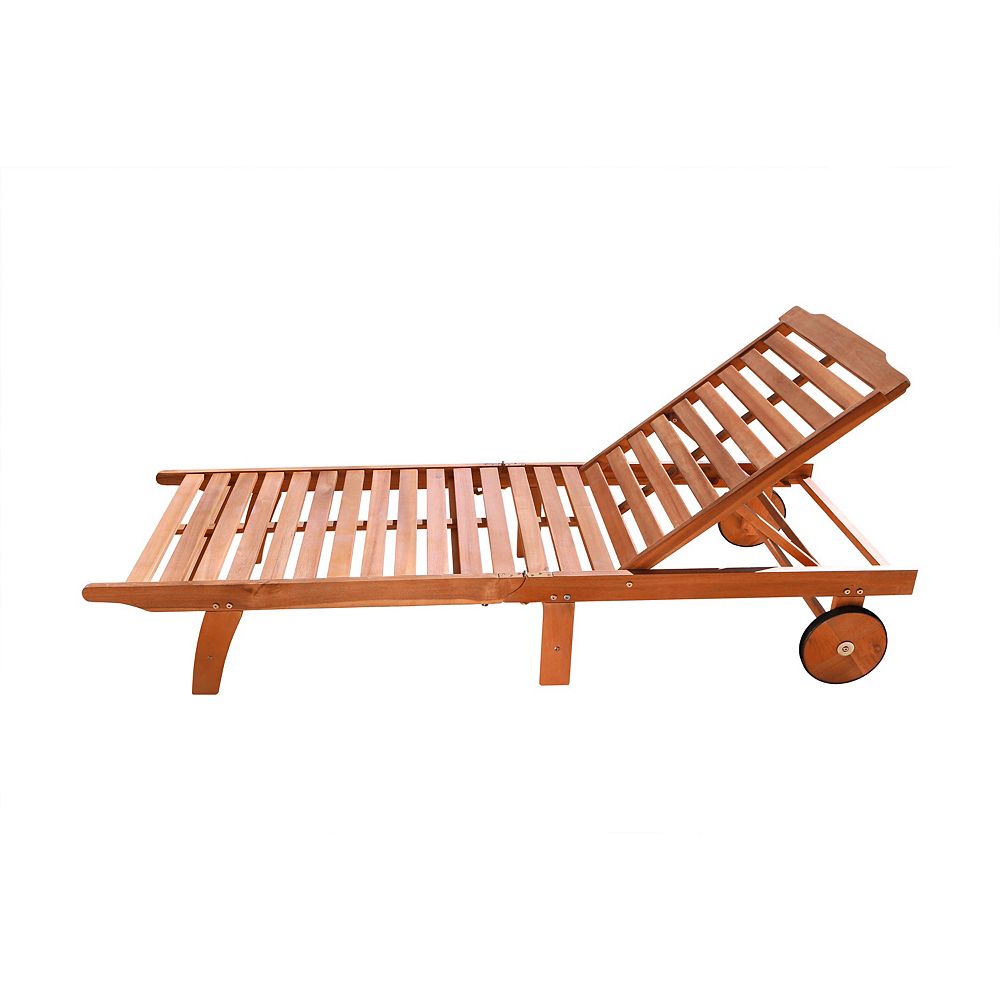 Vifah Malibu Brown Motion Patio Sunbathing Chaise Lounger The Home Depot Canada