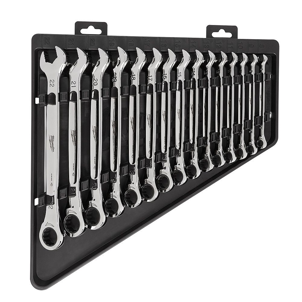 Milwaukee Tool Metric Combination Ratcheting Wrench Mechanics Tool Set