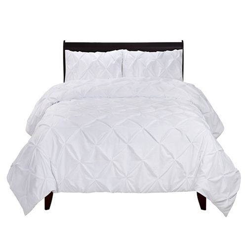 Pintuck Comforter Set White Queen