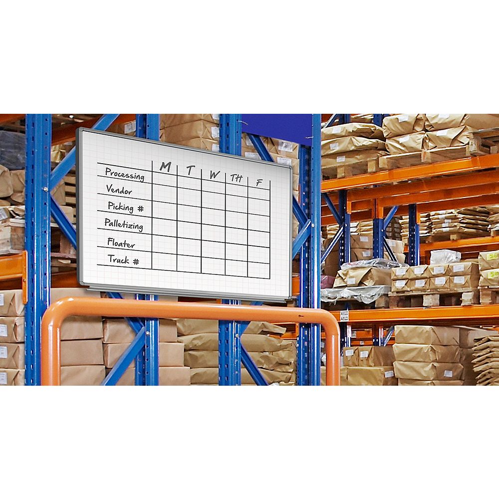 Luxor 72 x 40 WALLMOUNTED GHOST GRID WHITEBOARD The Home