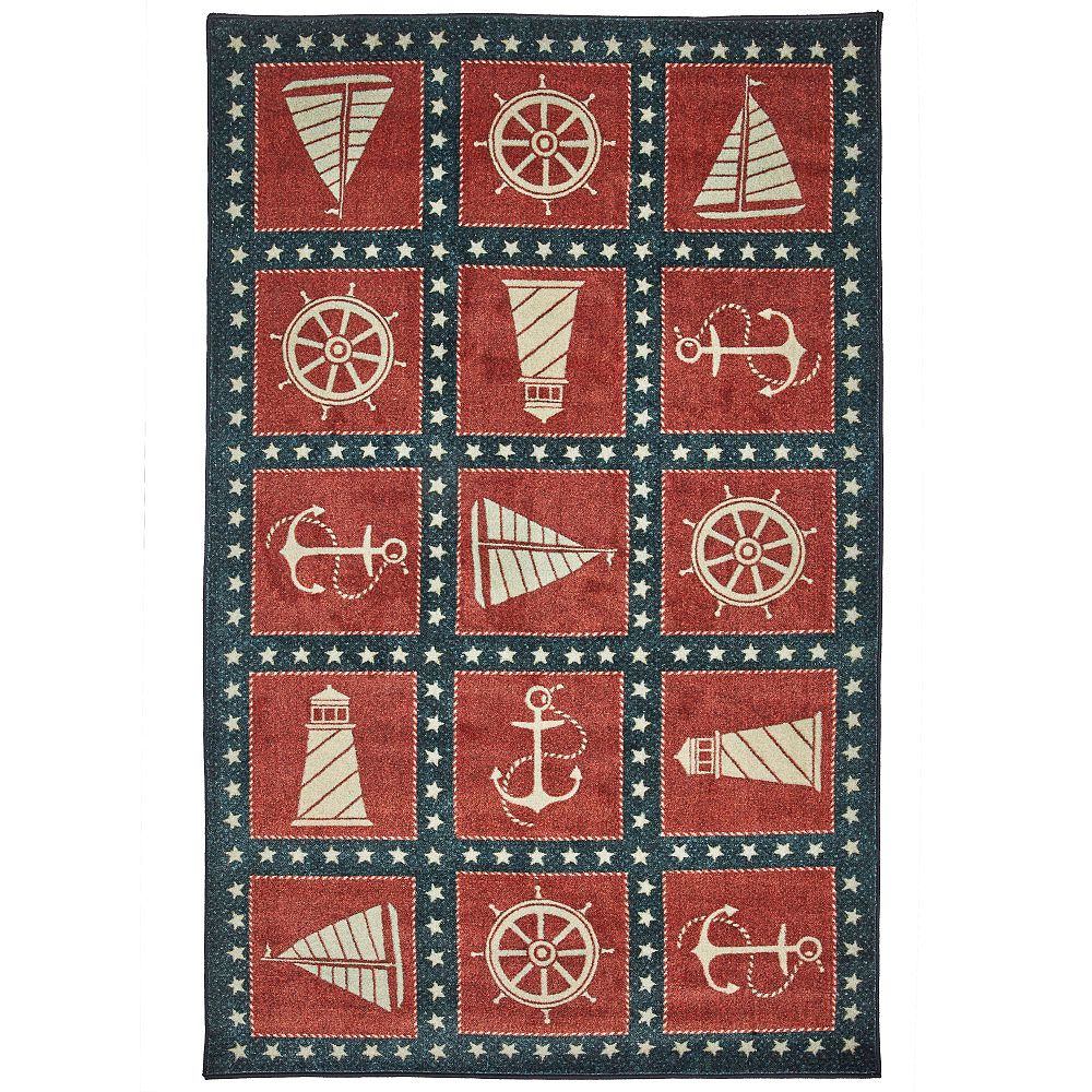 Mohawk Home Coastal Americana Navy 8 ft. x 10 ft. Indoor Area Rug The