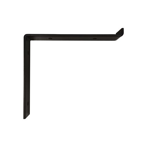 L-Shape Steel Shelf Bracket - Black Powder Coat - 10In