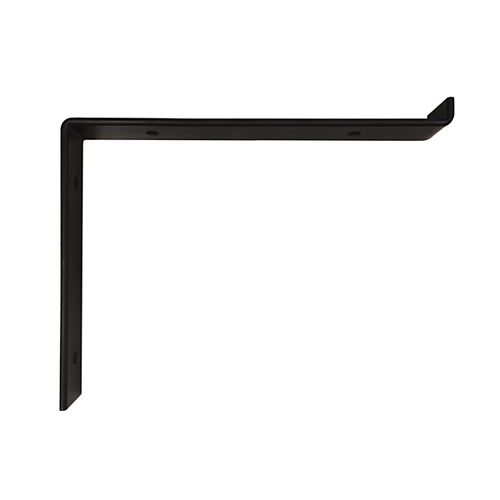 L-Shape Steel Shelf Bracket - Black Powder Coat - 12In