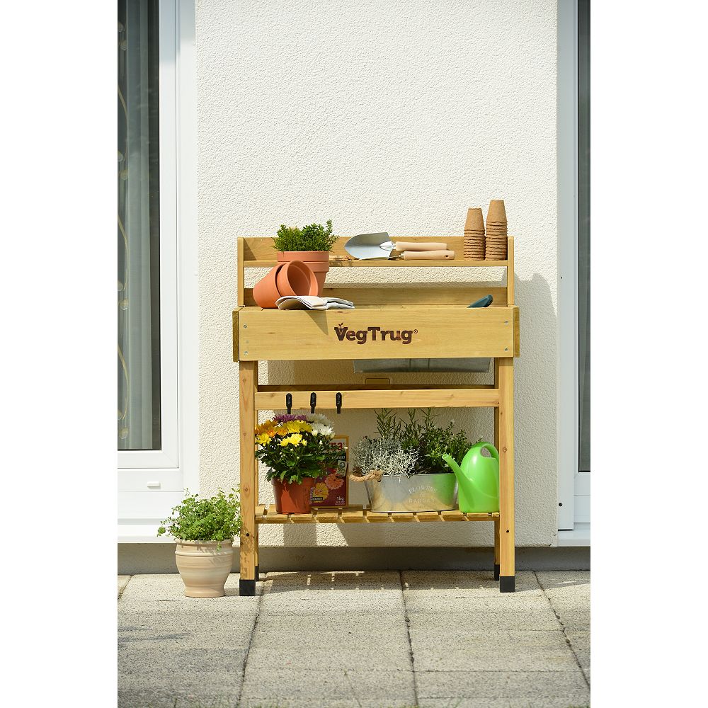 VegTrug VegTrug Wooden Deluxe Potting Table The Home Depot Canada