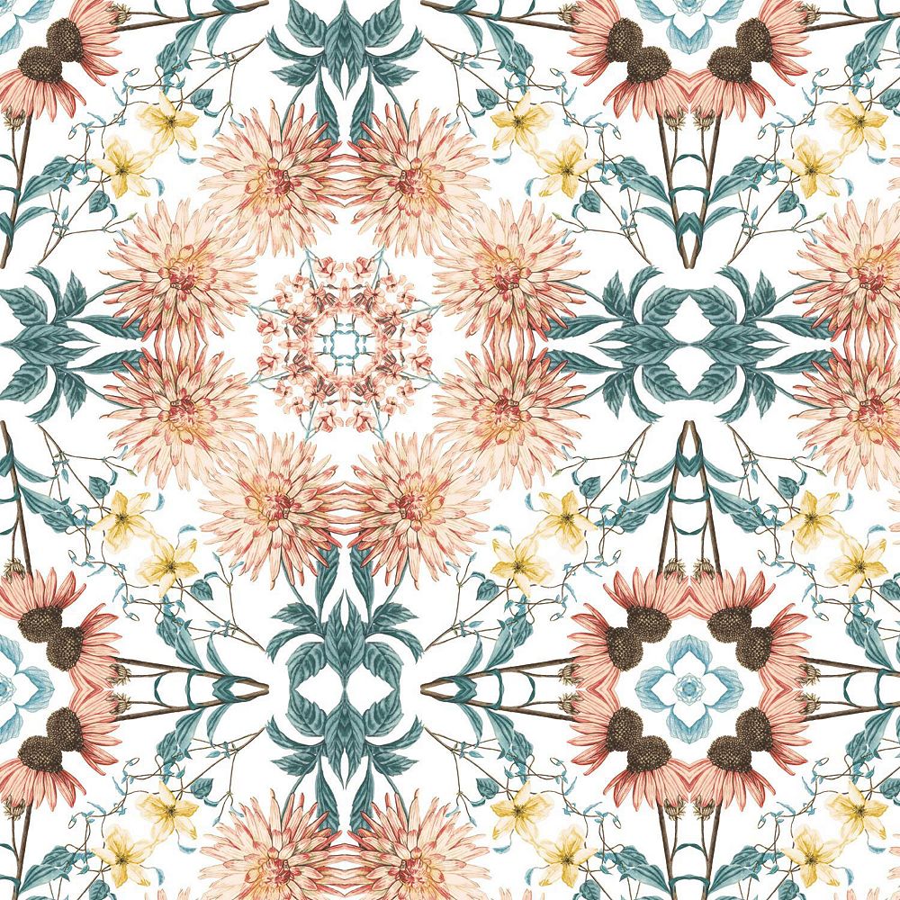 RoomMates Cottage Garden Kaleidoscope Peel & Stick Wallpaper The Home
