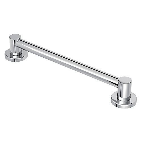 Align the 18-inch x 1.25-inch chrome grab bar (ADA compliant)