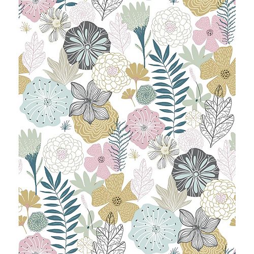 Perennial Blooms Peel & Stick Wallpaper