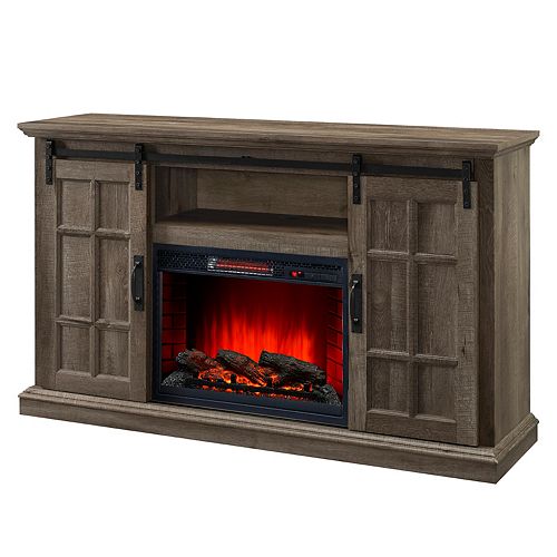 Baybrook 55-inch Infrared Electric Media Cabinet Fireplace in Aged Oak Finish