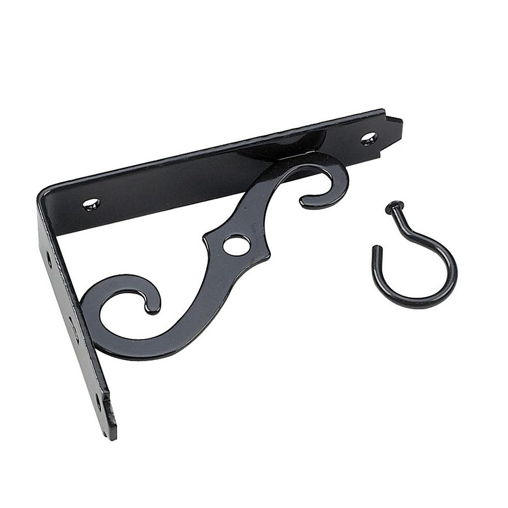 Onward 5inch (127 mm) Black Metal Ornamental Bracket with 10 lb Load