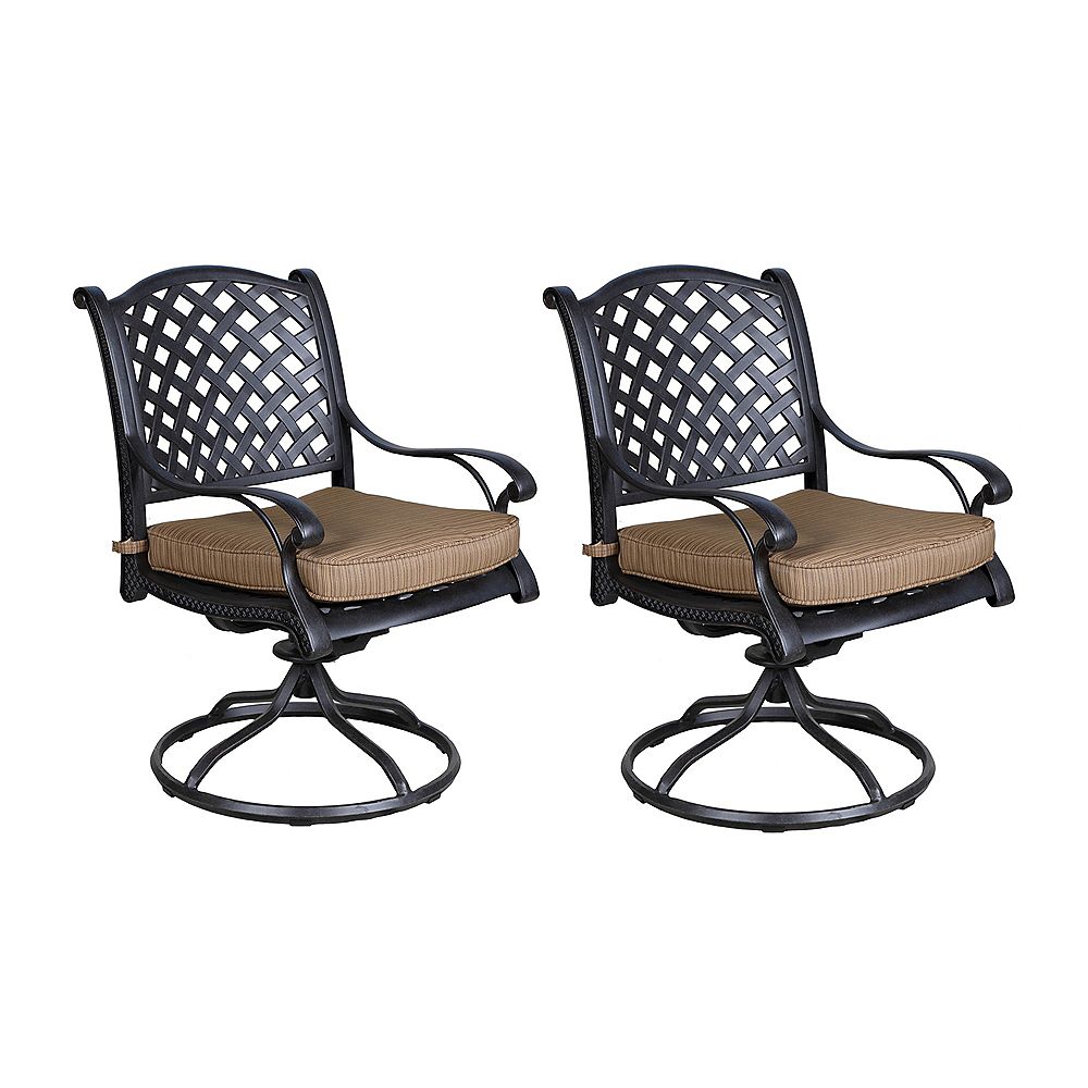 Ipatio Outdoor Cast Aluminum Swivel, Aluminum Outdoor Rocking Chairs Set Of 2