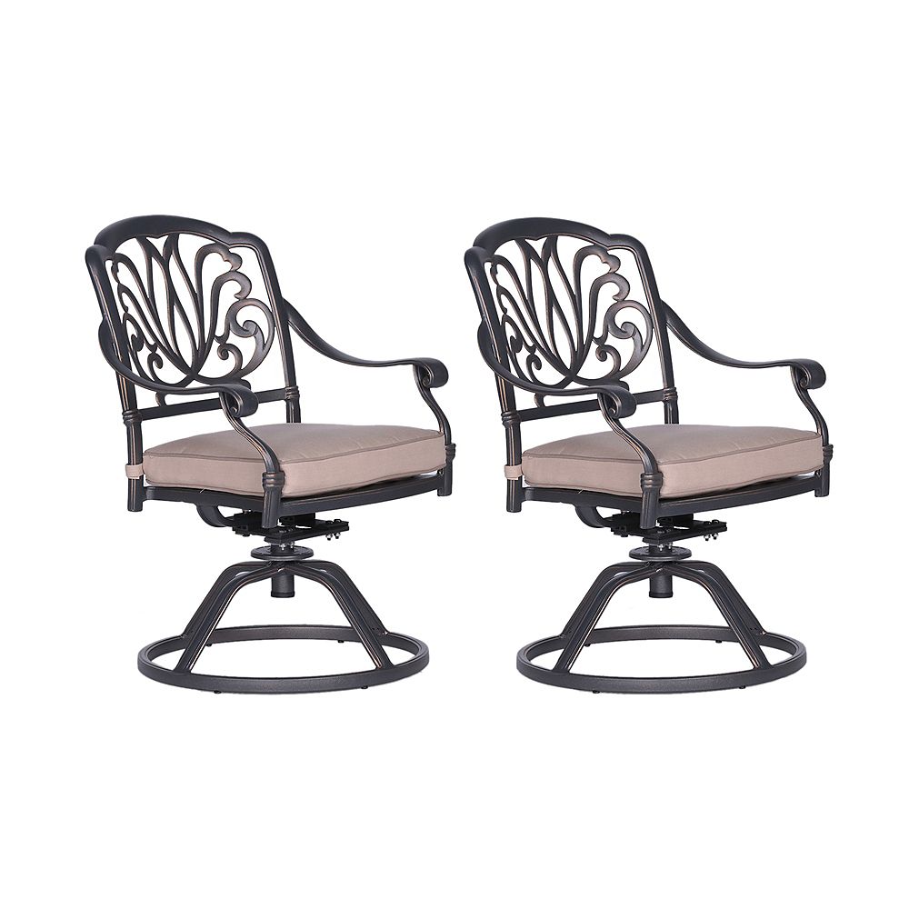 iPatio Chaises berçantes pivotantes de jardin avec coussins Ontario