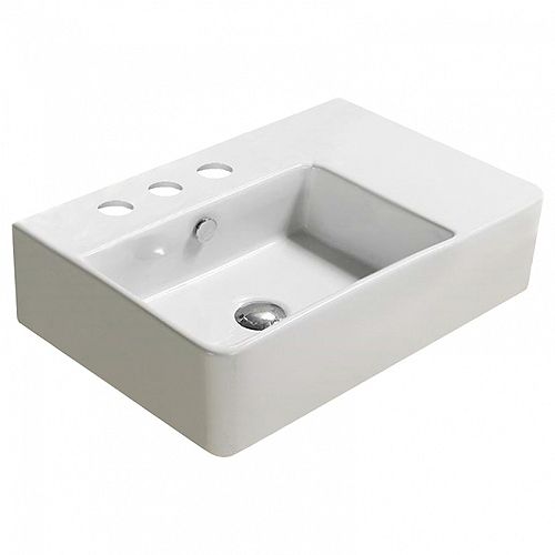 16.1-inch D Wall Mount White Sink