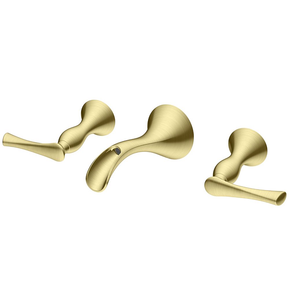 Pfister Rhen 2Handle Wall Mount Bathroom Faucet in Brushed Gold The