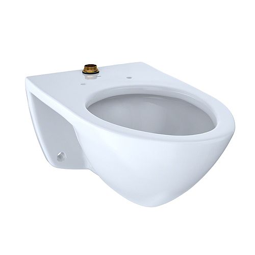 Elongated 1.0 GPF Wall-Mounted Flushometer Toilet Bowl with Top Spud