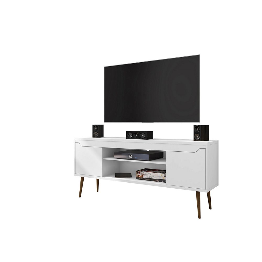 Manhattan Comfort Bradley 62.99 TV Stand in White The Home Depot Canada