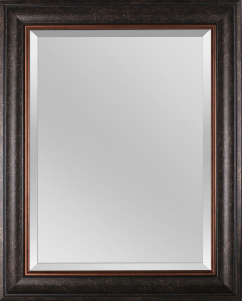 Art Maison Canada 24" x 30" Brown Framed Bevel Mirror The Home Depot Canada