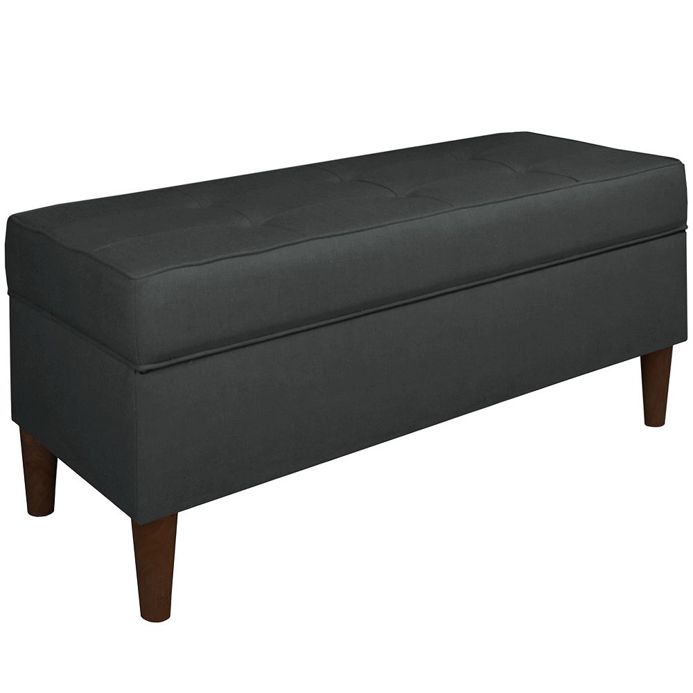 Skyline Furniture Hardin On Tufted Storage Bench In Klein Black The Home Depot Canada Skyline Furniture Hardin On Tufted, Bed Storage Bench Black