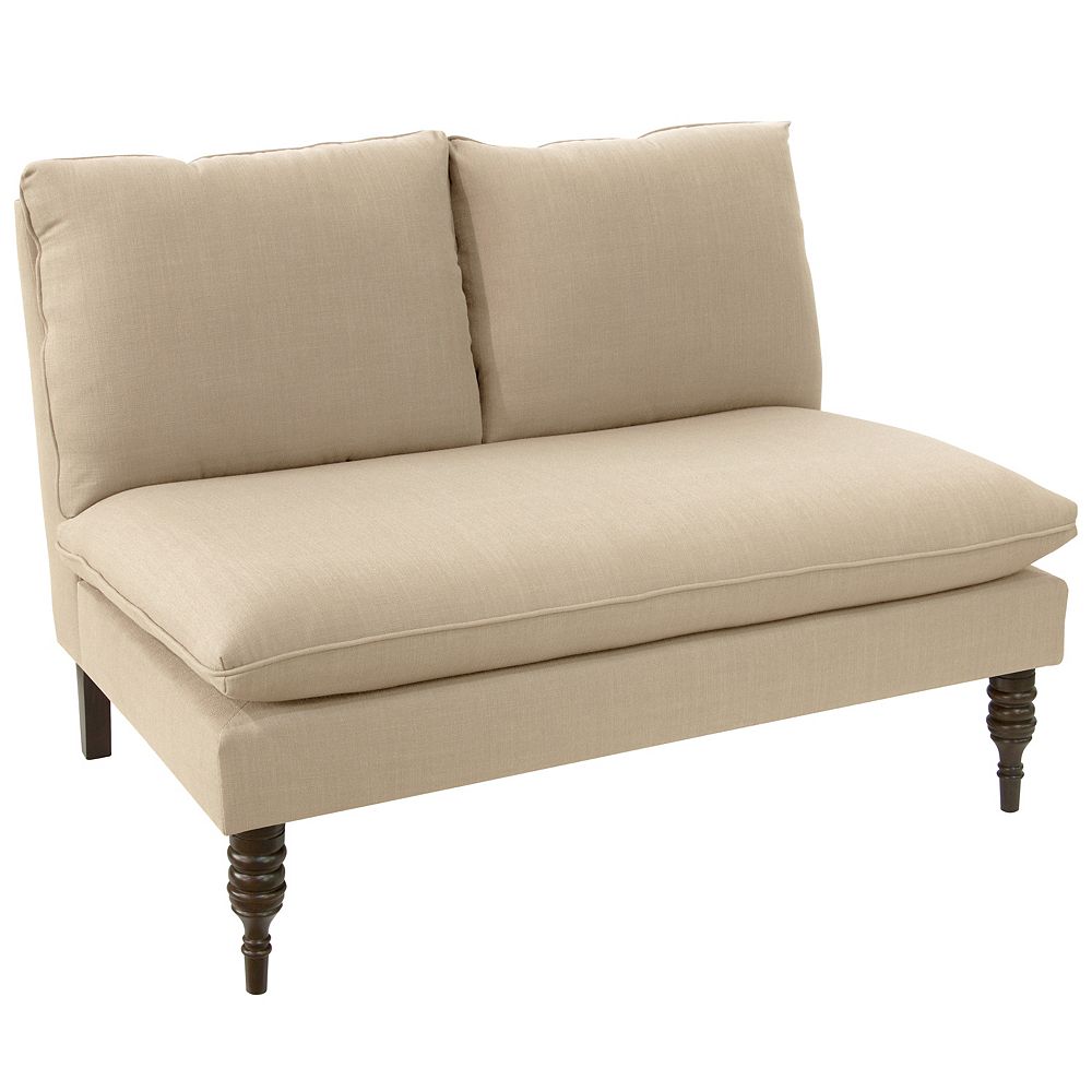 Skyline Furniture Miller Armless Love Seat in Linen Linen The Home