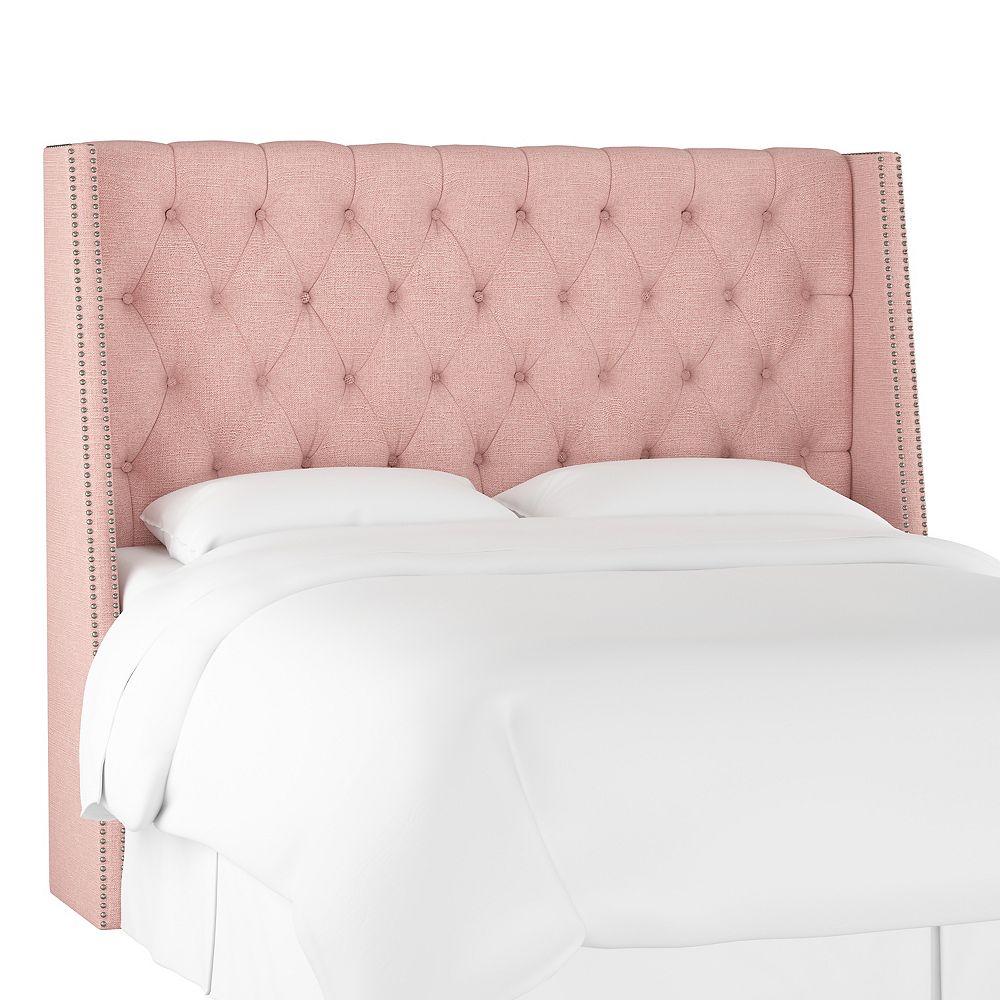 Skyline Furniture Bellevue Twin Nail Button Tufted Wingback Headboard