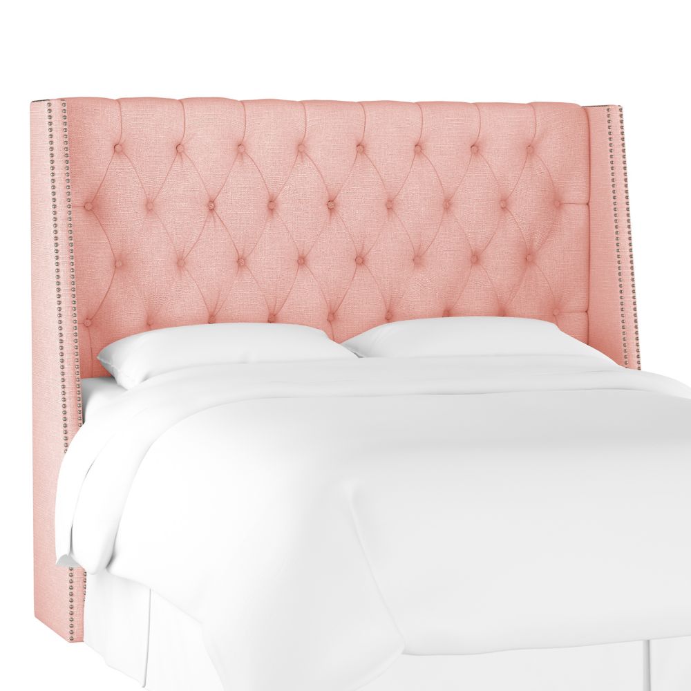 Skyline Furniture Bellevue Queen Nail Button Tufted Wingback Headboard ...