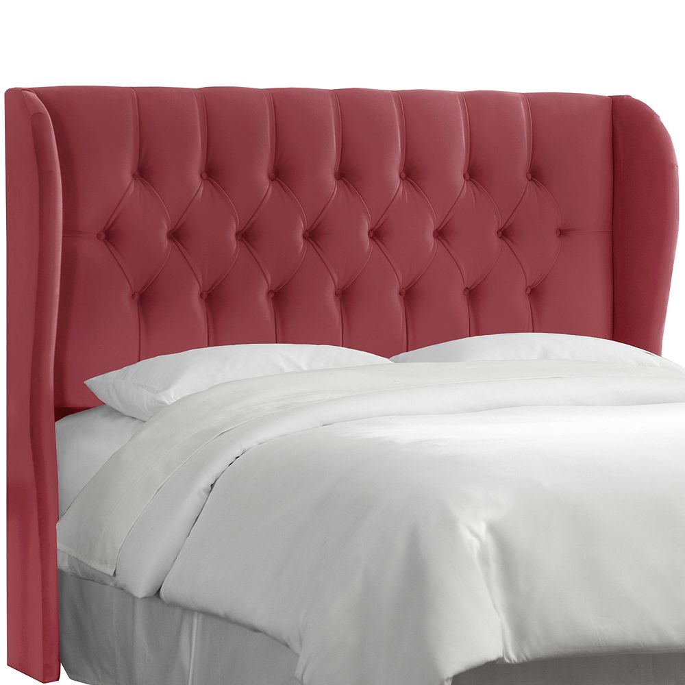 Skyline Furniture Hubbard Queen Tufted Wingback Headboard In Regal Dusty Rose The Home Depot Canada