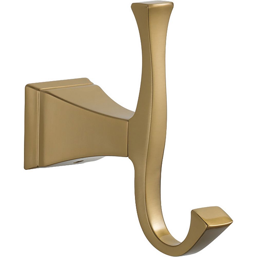 Delta Dryden Double Robe Hook in Champagne Bronze | The Home Depot Canada