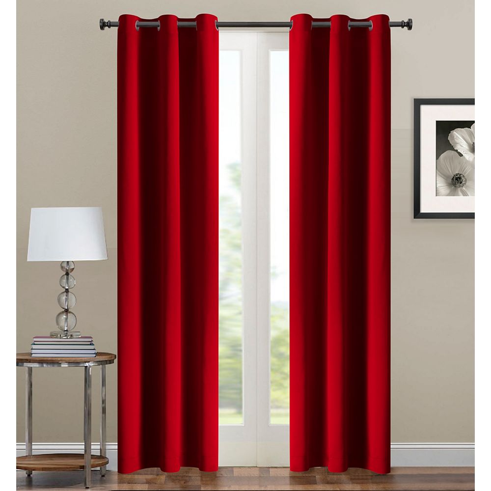 CHC Solid Blackout Grommet Window Panel RED 40X84 The Home Depot Canada