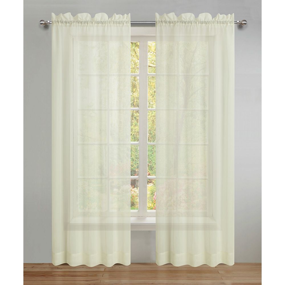 CHC Sheer Window Panel 2 pack IVORY 59X84 The Home Depot Canada