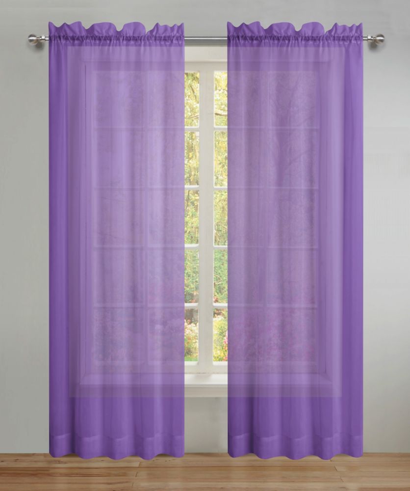 CHC Sheer Window Panel 2 pack PURPLE 59X84 The Home Depot Canada