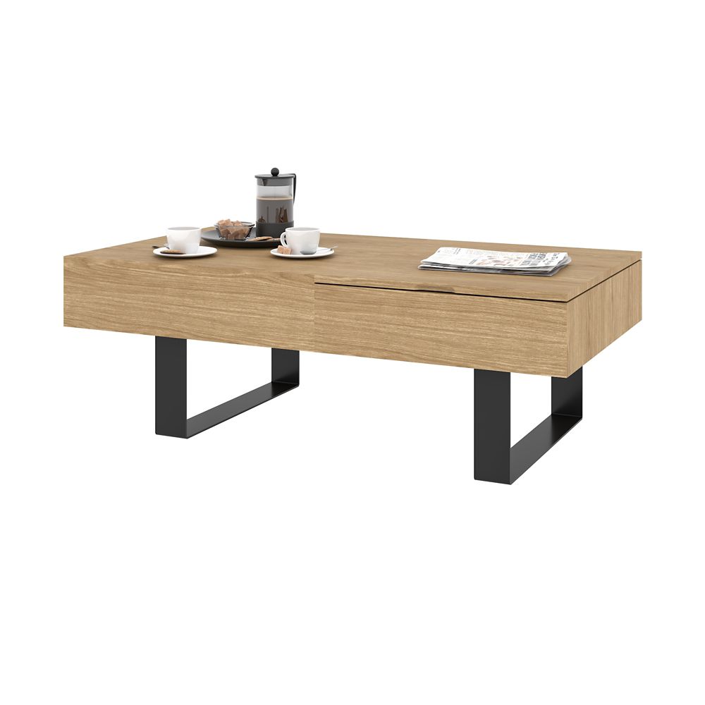 Bestar Lyra LiftTop Coffee Table Natural Oak The Home Depot Canada