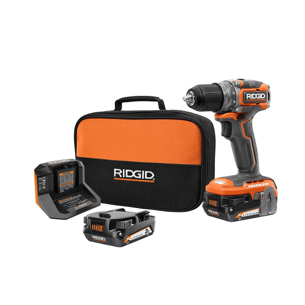 Ridgid 18v Brushless Cordless Sub Compact 1 2 Inch Drill Driver Kit With 2 2 0 Ah Batter