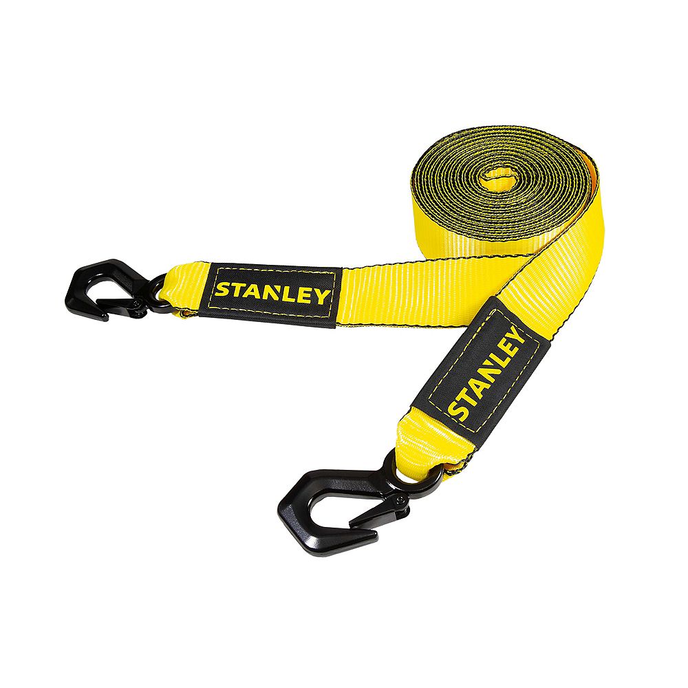 STANLEY 2 inch x 20 ft. TriHook Tow Strap / 9,000 lb. Break Strength