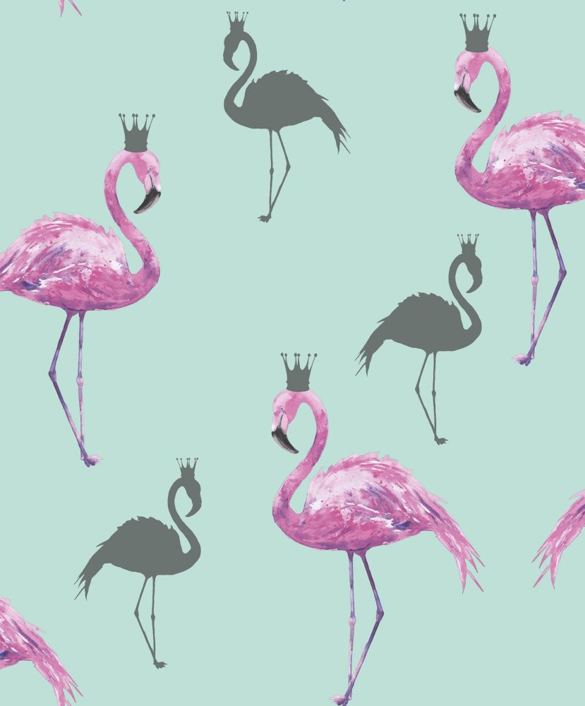 Arthouse Flamingo Queen Pink/Teal Wallpaper | The Home Depot Canada