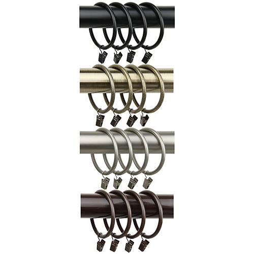Rod Desyne 2 1 Dia Decorative Rings With Clips In Satin Nickel Set Of 10 The Home Depot Canada Rod Desyne 2 1 Dia Decorative Rings, Curtain Hooks Home Depot Canada