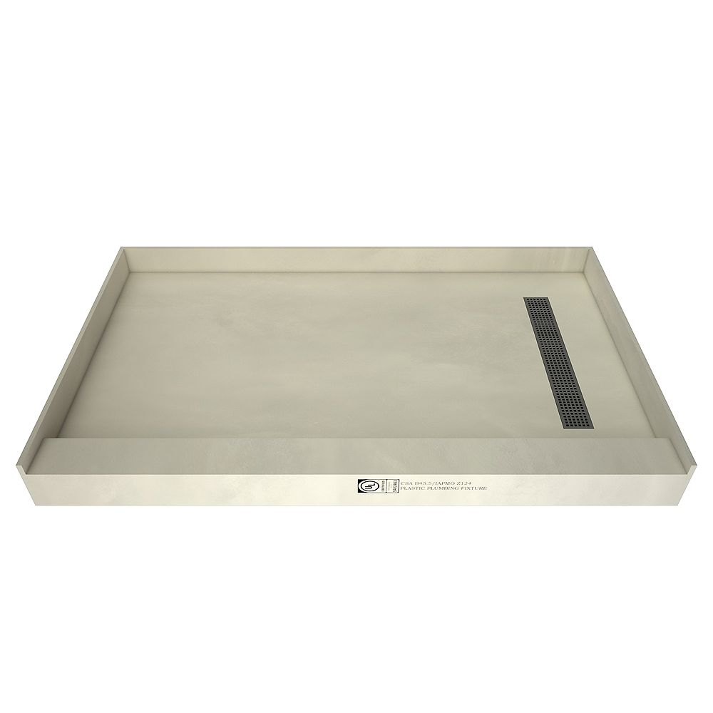 Tile Redi 48 in. x 72 in. Single Threshold Shower Base with Right Drain