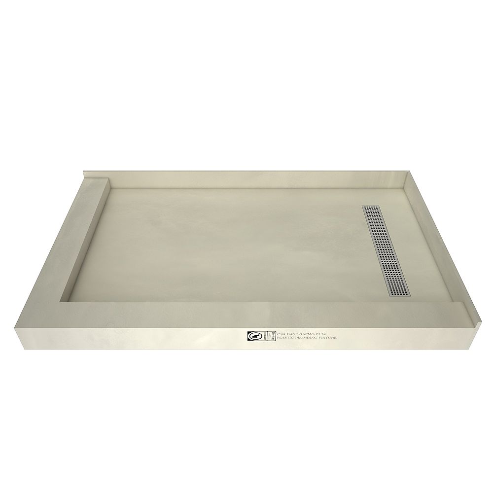 Tile Redi 36 In X 60 In Double Threshold Shower Base With Right Drain