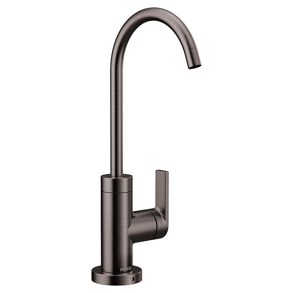 MOEN Sip Single-Handle High Arc Modern Filtered Beverage Faucet In Moen Black Stainless Steel Kitchen Faucet