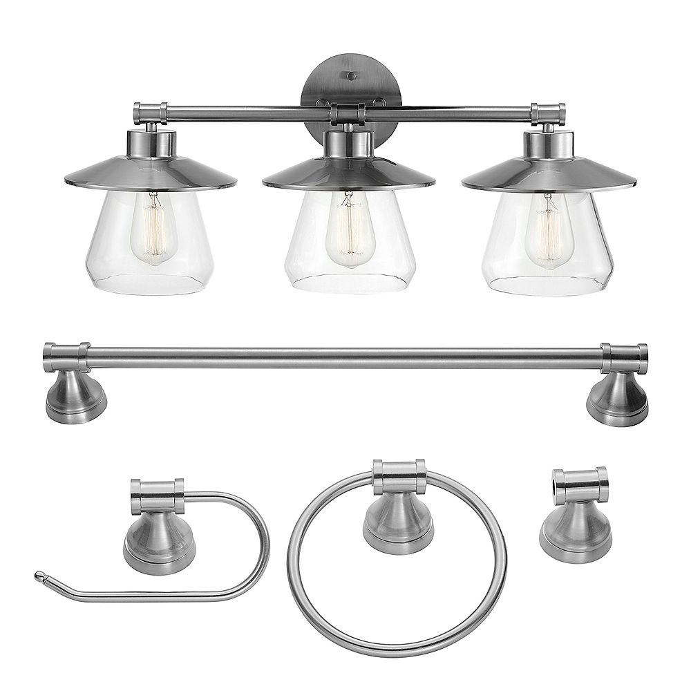 Globe Electric Nate 5-Piece Brushed Steel All-In-One ...