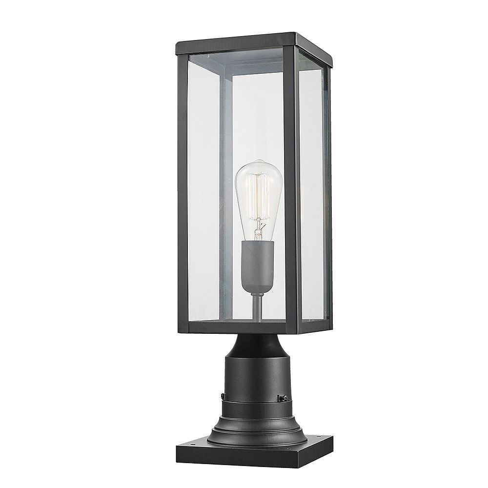 Globe Electric Bowery 1Light Matte Black Outdoor Lamp Post Light