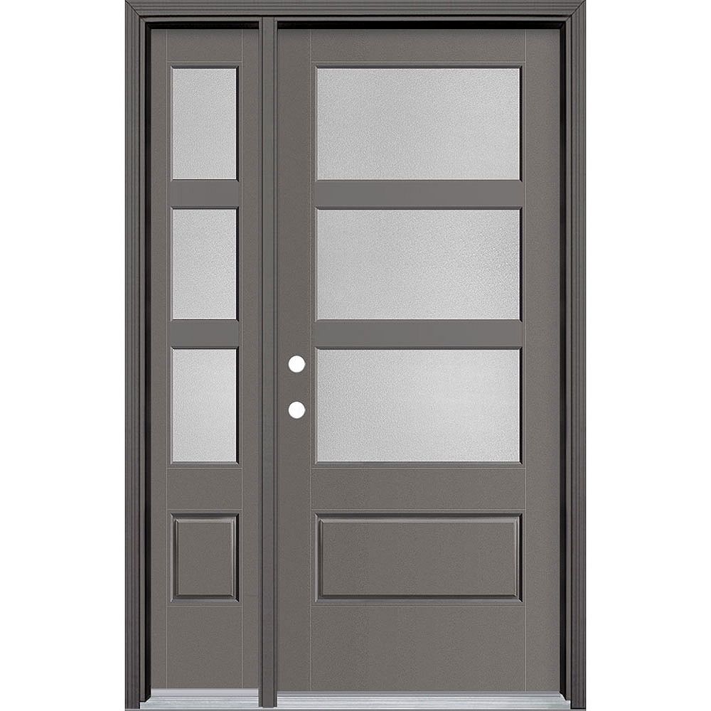 Masonite 34in x 80in Vista Grande Pear 3 Lite Wide Exterior Door w/ SL