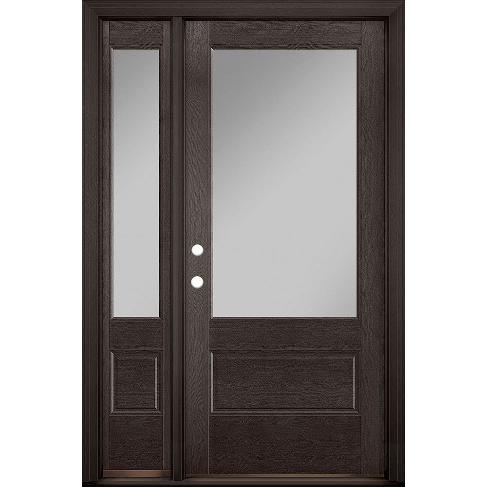 Masonite 36in X 80in Vista Grande 3 4 Lite Exterior Door W Sidelite Textured Fiberglass E